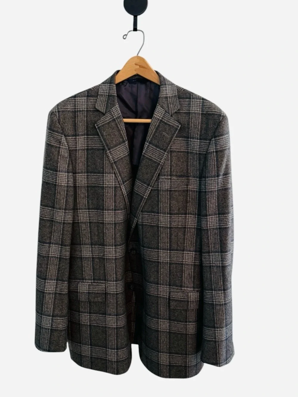 Brooks Brothers Vitale Barberis Regent Sport Coat Blazer Men 46L Gray Plaid Wool
